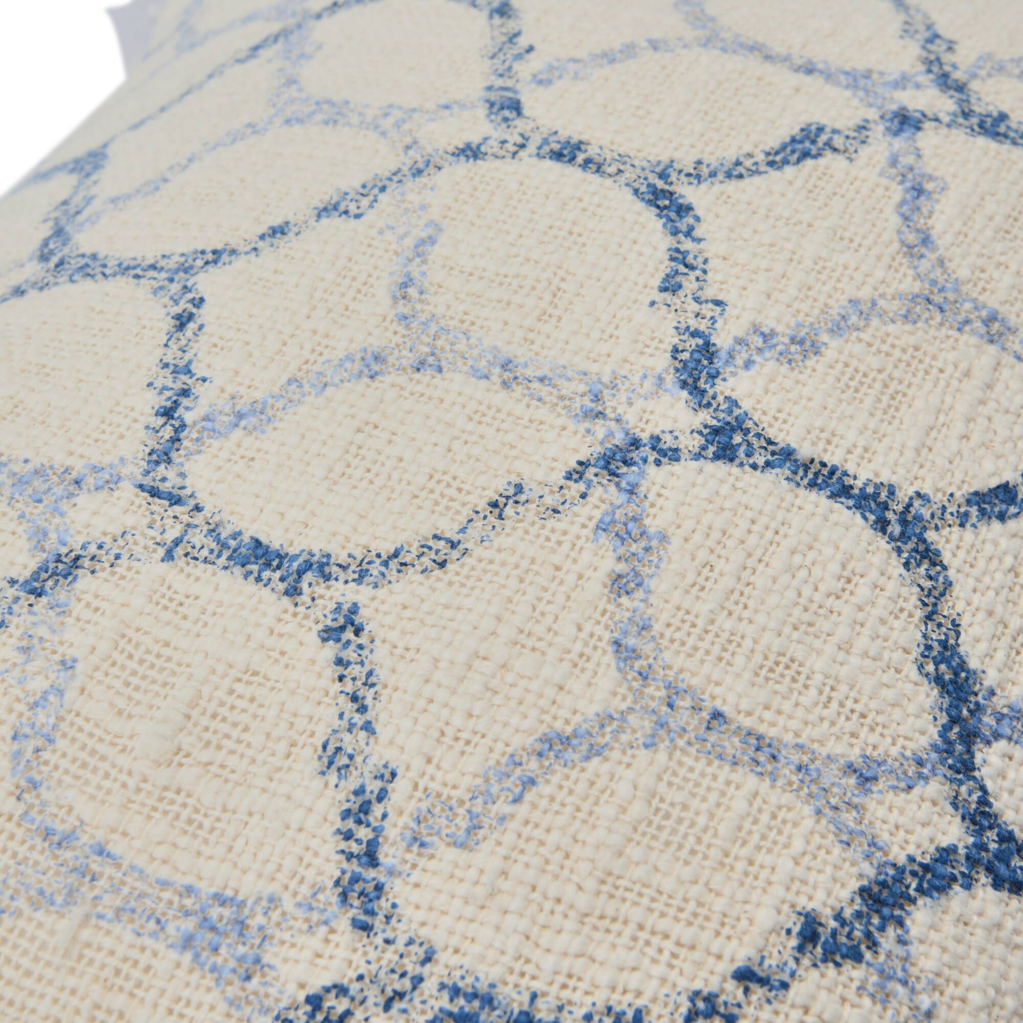Hello Honey® Stonewashed Blue & Cream Ogee Pattern Pillow